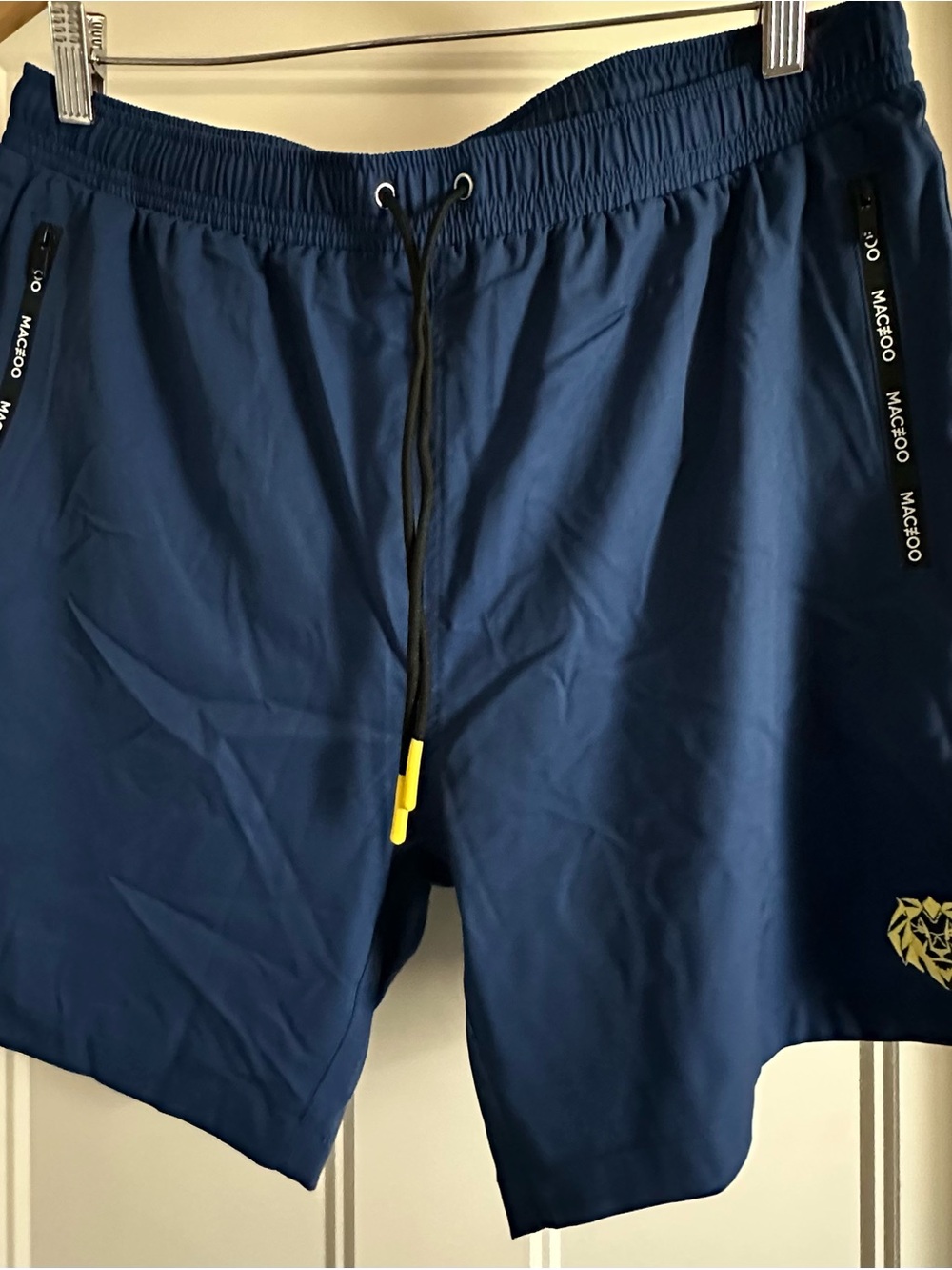 Men's Athletic Drawstring Shorts in Navy with Subtle Logo